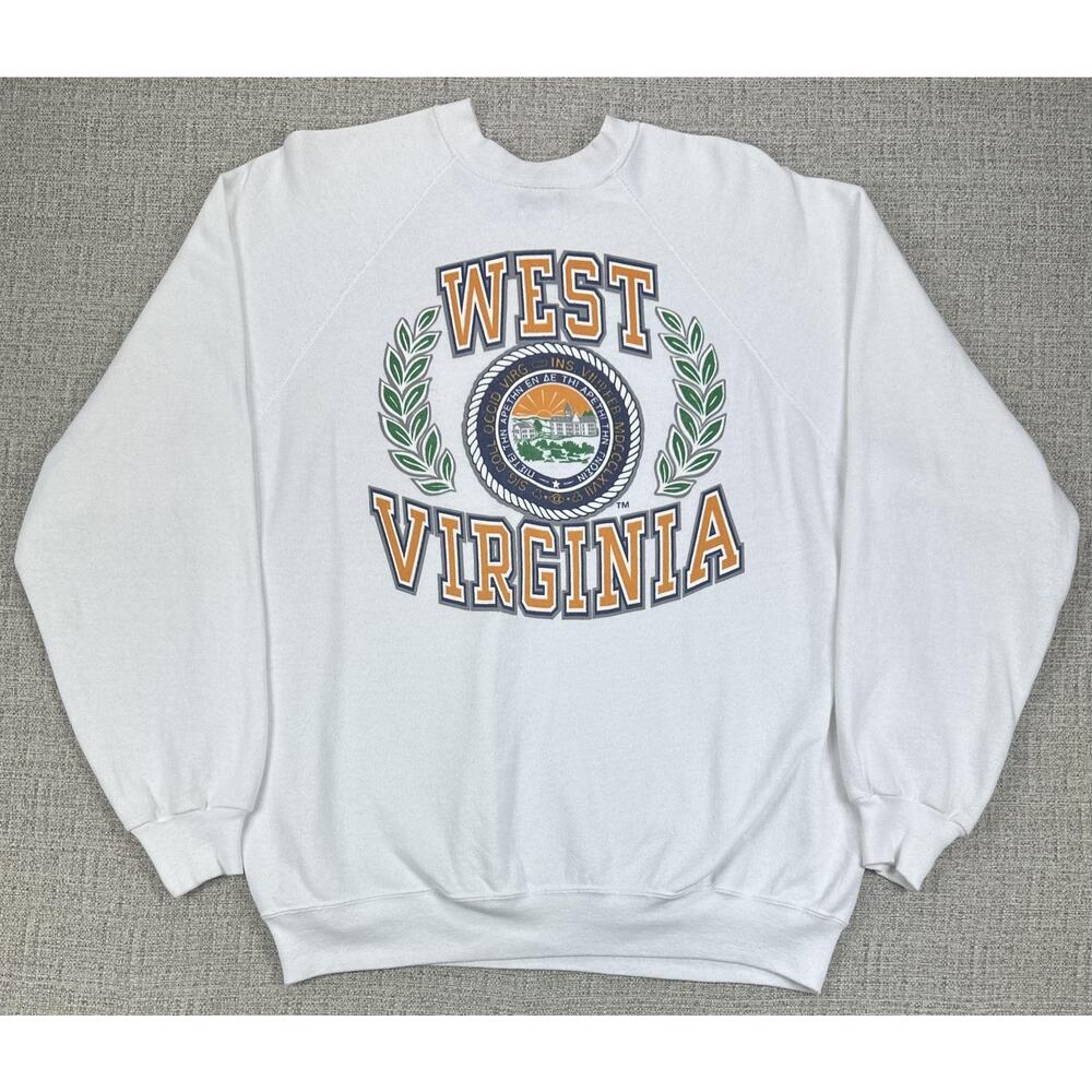 Vintage Tultex Sweatshirt Mens XL West Virginia University Seal Made USA 90s